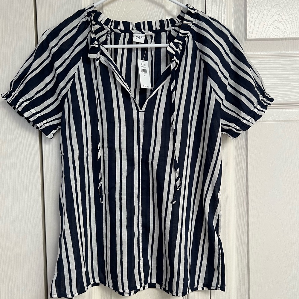 GAP Blue & White Striped Top